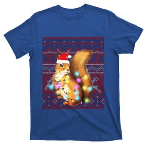 Squirrel Christmas Lights Ugly Sweater Squirrel Lover Gift T-Shirt