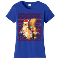 Squirrel Christmas Lights Ugly Sweater Squirrel Lover Gift Women's T-Shirt