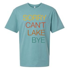 Sorry Can't Lake Bye. Funny Lake Mom Life Sueded Cloud Jersey T-Shirt