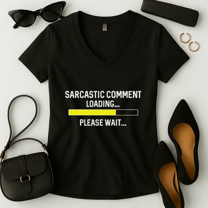 Sarcastic Comment Loading Please Wait Women's V-Neck T-Shirt
