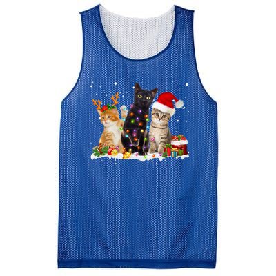 Santa Cat Light Gorgeous Reindeer Pajama Christmas Cat Lover Gift Mesh Reversible Basketball Jersey Tank