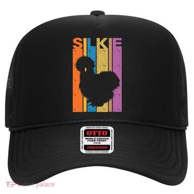 Silkie chicken lover breeder poultry High Crown Mesh Back Trucker Hat