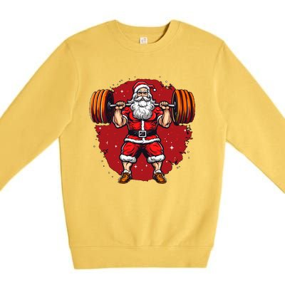 Santa Claus Loves Lifting Weights Premium Crewneck Sweatshirt