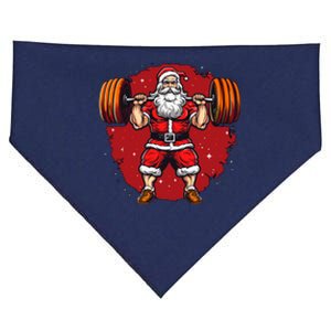 Santa Claus Loves Lifting Weights USA-Made Doggie Bandana