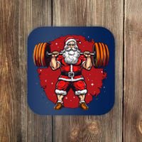 Santa Claus Loves Lifting Weights Coaster