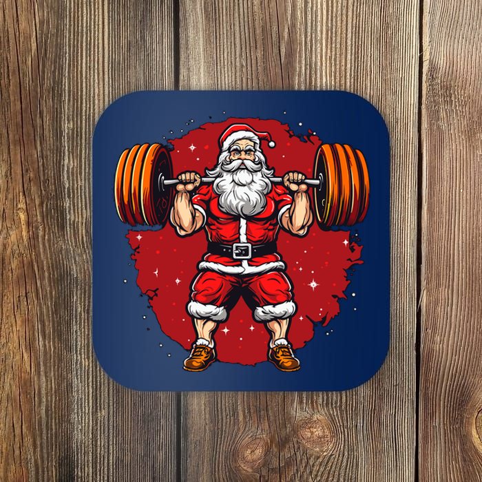 Santa Claus Loves Lifting Weights Coaster