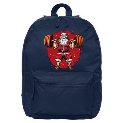 Santa Claus Loves Lifting Weights 16 in Basic Backpack