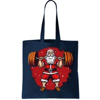 Santa Claus Loves Lifting Weights Tote Bag