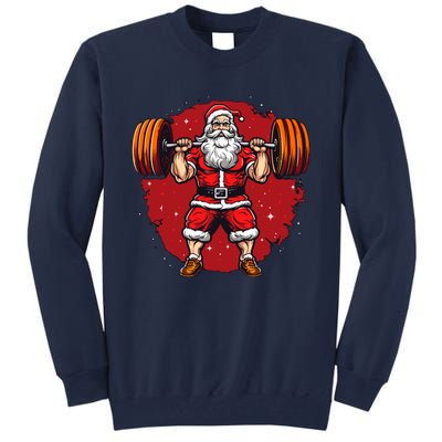 Santa Claus Loves Lifting Weights Tall Sweatshirt