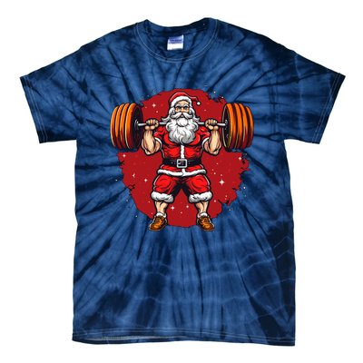 Santa Claus Loves Lifting Weights Tie-Dye T-Shirt