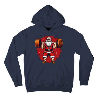 Santa Claus Loves Lifting Weights Tall Hoodie