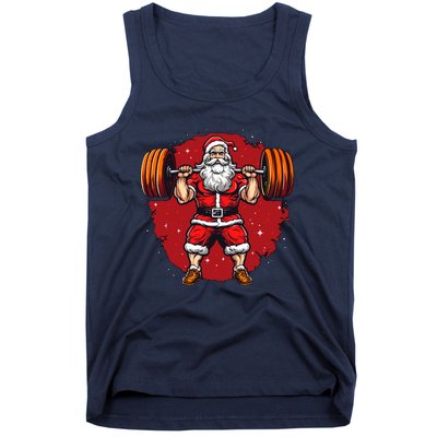 Santa Claus Loves Lifting Weights Tank Top