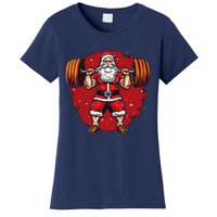 Santa Claus Loves Lifting Weights Women's T-Shirt