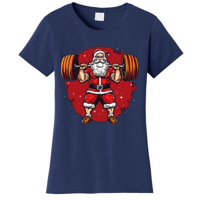 Santa Claus Loves Lifting Weights Women's T-Shirt