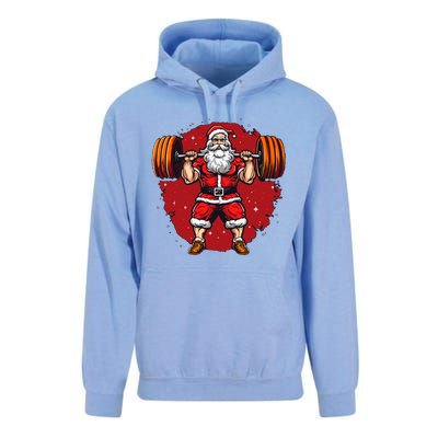 Santa Claus Loves Lifting Weights Unisex Surf Hoodie