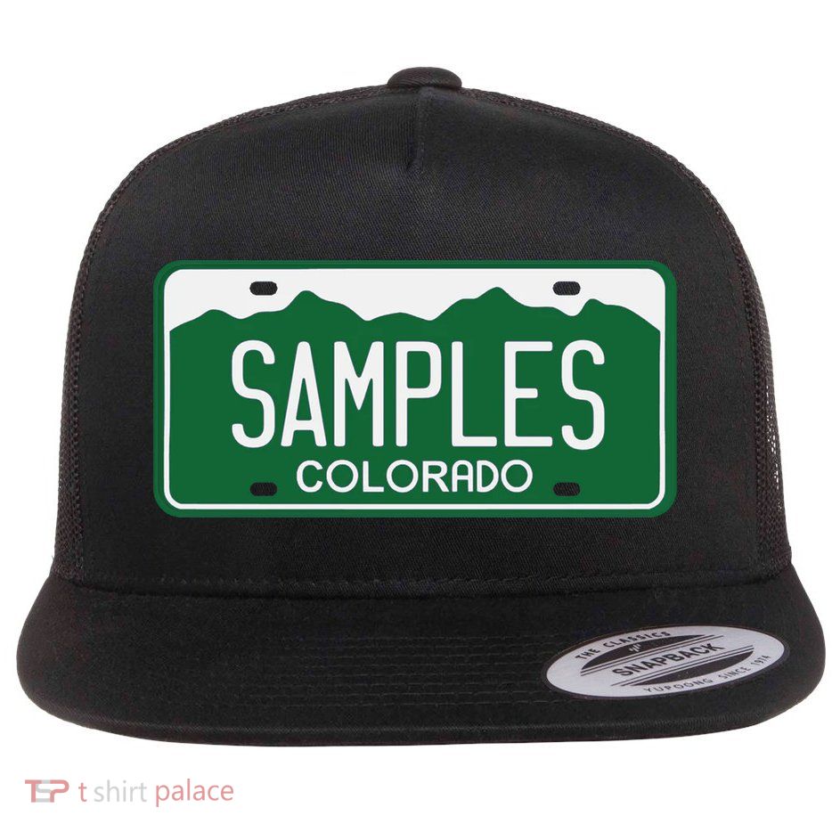 Samples Colorado License Plate Flat Bill Trucker Hat