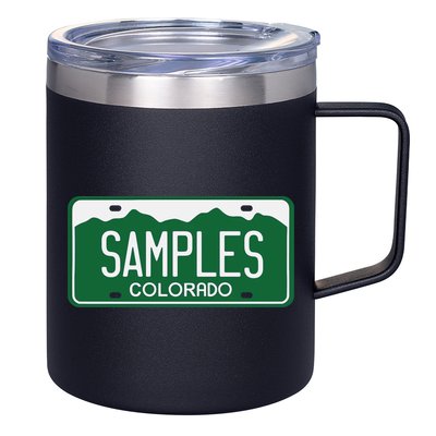 Samples Colorado License Plate 12oz Stainless Steel Coffee Mug