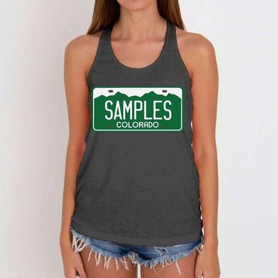 Samples Colorado License Plate Women's Knotted Racerback Tank