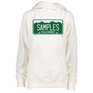 Samples Colorado License Plate Womens Funnel Neck Pullover Hood