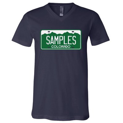 Samples Colorado License Plate V-Neck T-Shirt