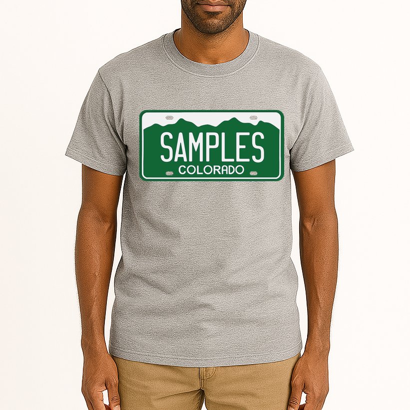 Samples Colorado License Plate Tall T-Shirt