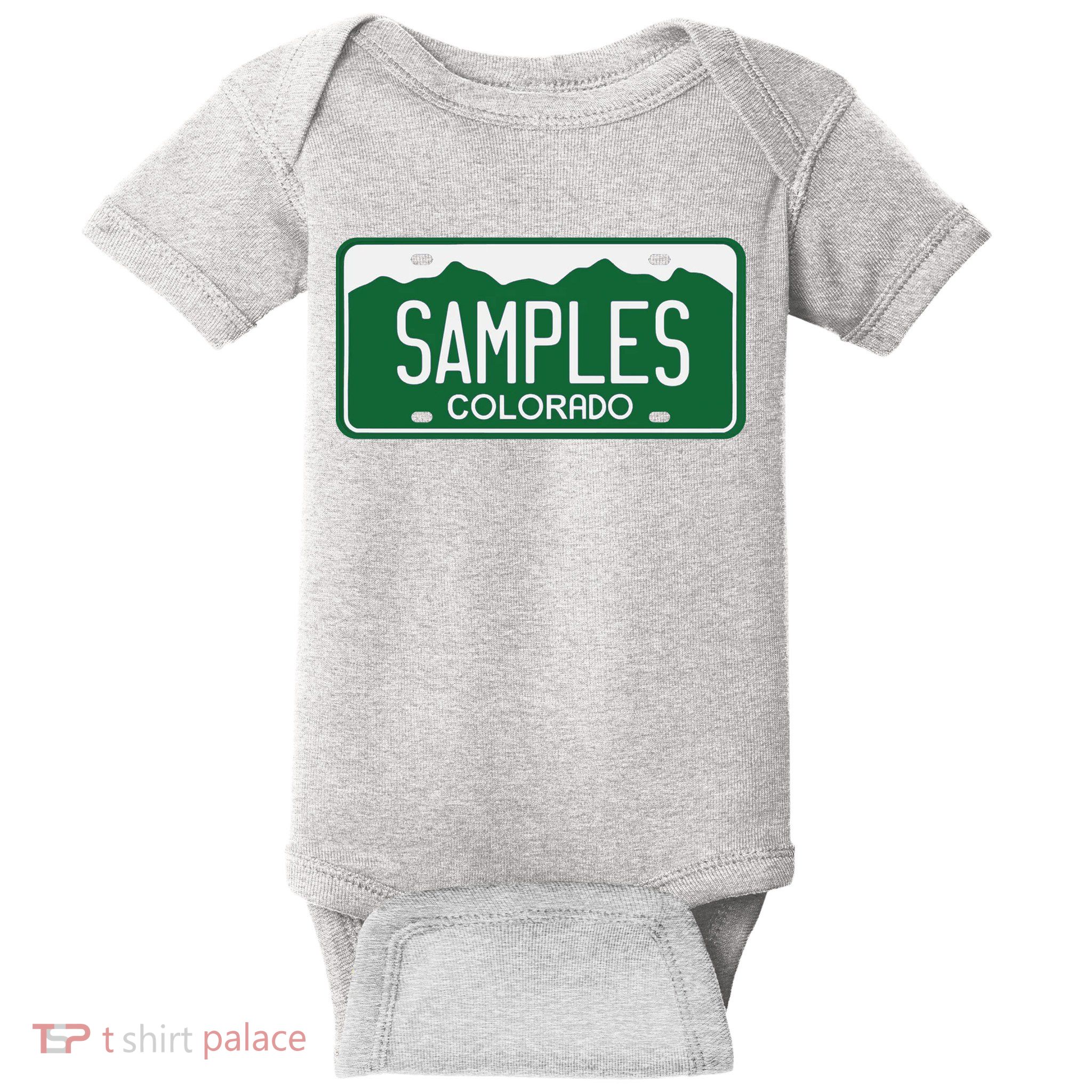 Samples Colorado License Plate Baby Bodysuit