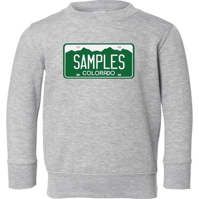 Samples Colorado License Plate Toddler Sweatshirt