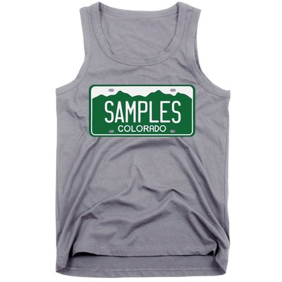 Samples Colorado License Plate Tank Top