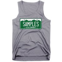 Samples Colorado License Plate Tank Top