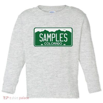 Samples Colorado License Plate Toddler Long Sleeve Shirt