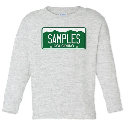 Samples Colorado License Plate Toddler Long Sleeve Shirt