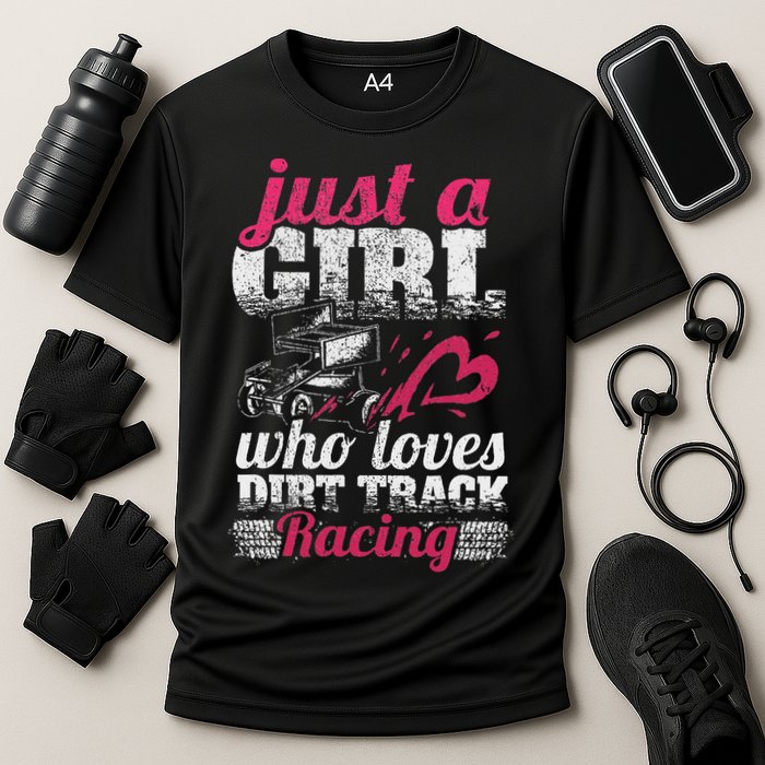Sprint Car Lover Just A Girl Who Loves Dirt Track Racing Cooling Performance Crew T-Shirt