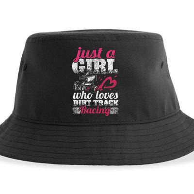 Sprint Car Lover Just A Girl Who Loves Dirt Track Racing Sustainable Bucket Hat