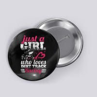 Sprint Car Lover Just A Girl Who Loves Dirt Track Racing Button