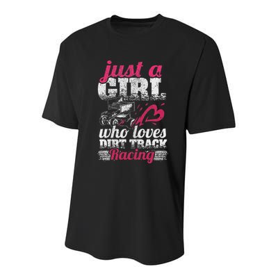 Sprint Car Lover Just A Girl Who Loves Dirt Track Racing Youth Performance Sprint T-Shirt
