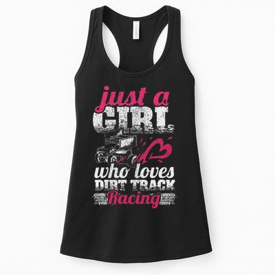 Sprint Car Lover Just A Girl Who Loves Dirt Track Racing Womens Tank Top