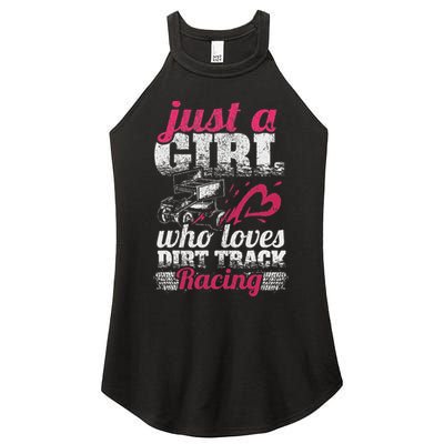 Sprint Car Lover Just A Girl Who Loves Dirt Track Racing Women's Perfect Tri Rocker Tank