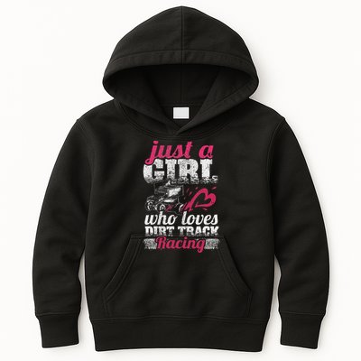 Sprint Car Lover Just A Girl Who Loves Dirt Track Racing Kids Hoodie