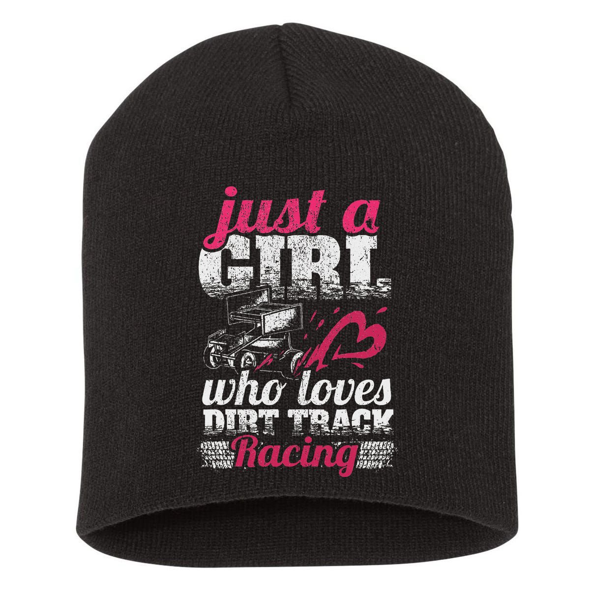 Sprint Car Lover Just A Girl Who Loves Dirt Track Racing Short Acrylic Beanie