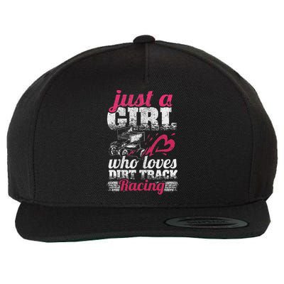 Sprint Car Lover Just A Girl Who Loves Dirt Track Racing Wool Snapback Cap