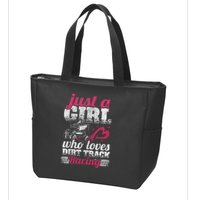Sprint Car Lover Just A Girl Who Loves Dirt Track Racing Zip Tote Bag