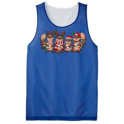 Squirrel Christmas Light Reindeer Santa Xmas Squirrel Lover Great Gift Mesh Reversible Basketball Jersey Tank