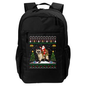 Siamese Cat Lover Santa Riding Siamese Cat Ugly Christmas Daily Commute Backpack