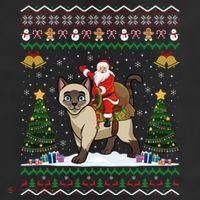 Siamese Cat Lover Santa Riding Siamese Cat Ugly Christmas 11oz C Handle Ceramic Mug