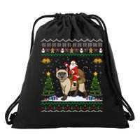 Siamese Cat Lover Santa Riding Siamese Cat Ugly Christmas Drawstring Bag