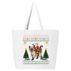 Siamese Cat Lover Santa Riding Siamese Cat Ugly Christmas 25L Jumbo Tote