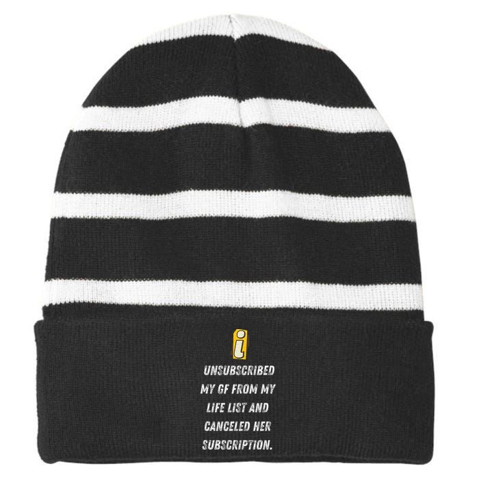 Subscription Canceled Life’S New Chapter Gift Striped Beanie with Solid Band