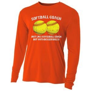 Softball Coach Like A Baseball Coach But With Bigger Balls Cooling Performance Long Sleeve Crew