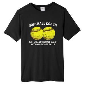 Softball Coach Like A Baseball Coach But With Bigger Balls Tall Fusion ChromaSoft Performance T-Shirt