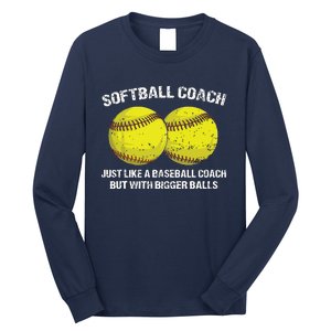 Softball Coach Like A Baseball Coach But With Bigger Balls Long Sleeve Shirt